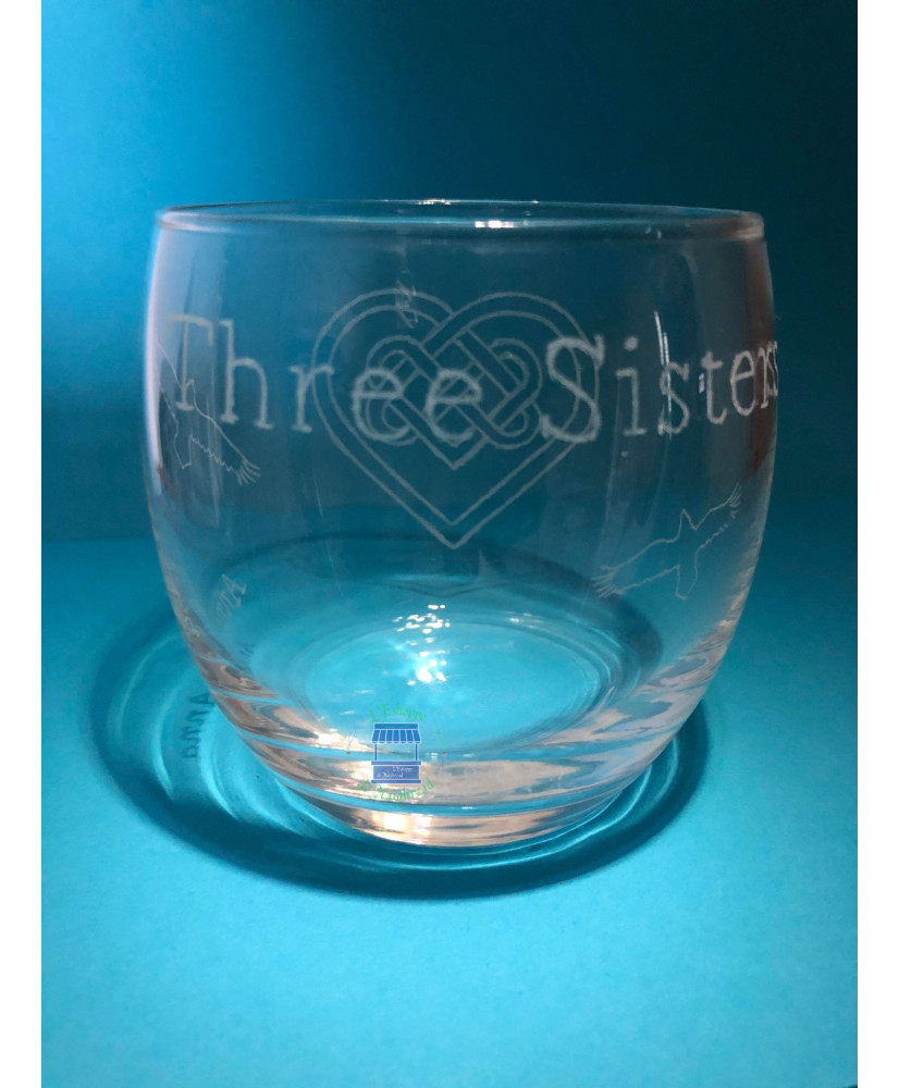 Glass engraved Anna character, Three Sisters saga