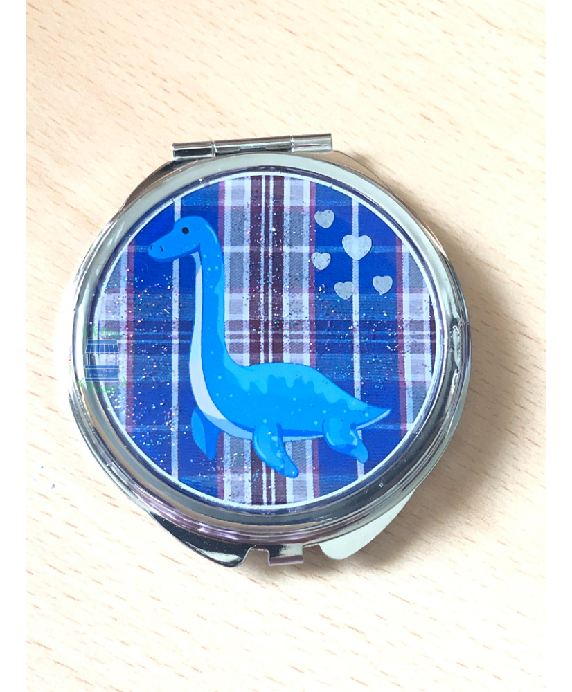 Miroir de poche Nessie tartan bleu/violet